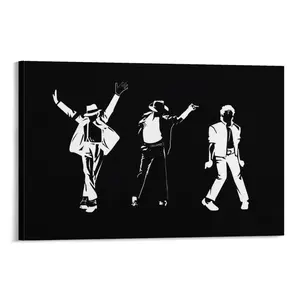 King of Pop Shadow Dance Poster,Iconic White Glove Dance Wall Decor Retro Dance Legend Poster, Minimalist Music Icon Wall Decor