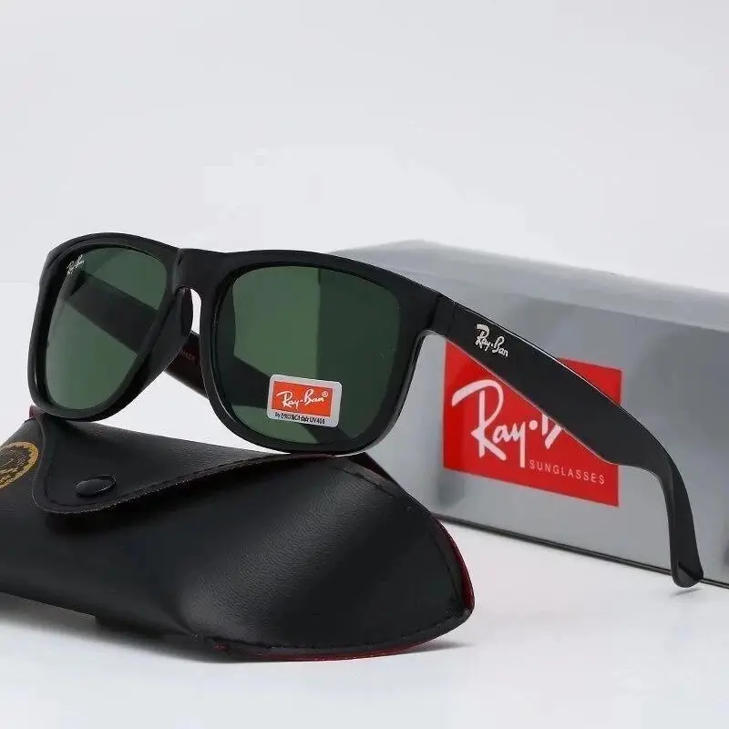 Ray-Ban Polarized Outdoor Shades Black Square Eyewear UV Protection Sunglasses for Casual Daily Wear