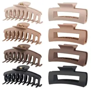 Durable Hair Clips for Women 4.3 Inch Large Matte Banana Clips Strong Hold Non-Slip Neutral Colors Gift Box Perfect for All Hair Types