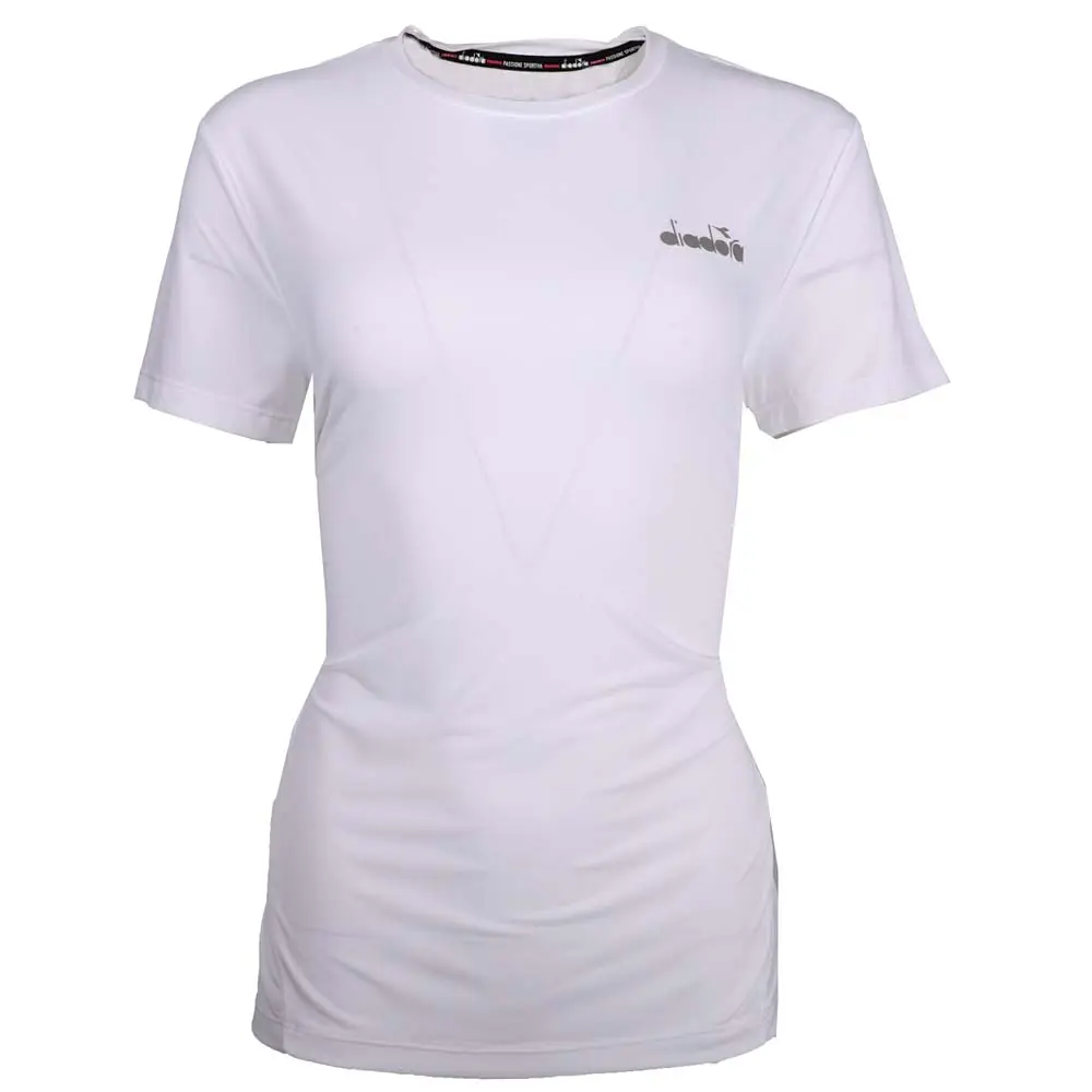 diadora Womens Be One Crew Neck Short Sleeve Athletic Running Casual Tops  - White