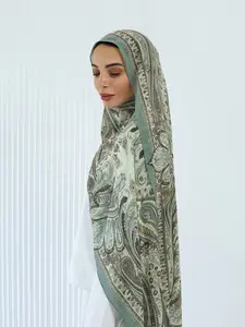Women's Fashion Bohemian Style Headscarf 80x180cm Polyester Muslim Hijab, Stylish and Versatile Accessory for All Occasions