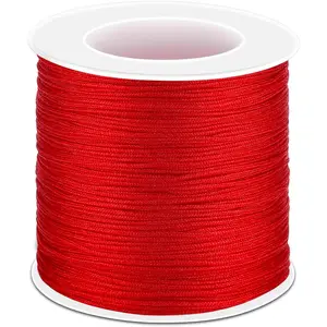 Anezus Red Nylon String for Bracelets, 0.8mm Nylon Thread Chinese Knotting Cord Wind Chime Outdoor Twine String for Beading, Necklaces, DIY Craft, Jewelry Making