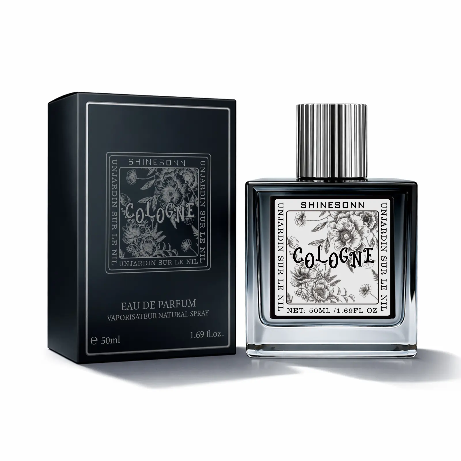 SHINESONN Cologne for Men 50ml 1.69 fl oz Fresh Floral Aromatic Woody Fragrance with Magnolia Lemon Orange Bergamot Lavender Rosemary Jasmine Sandalwood and Mint Gift for Him