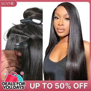 LUVME Clip-In 100% Virgin Human Hair Extensions Seamless & Invisible Edge Straight-Body Wave-Kinky Curly-Yaki Straight-Messy Curl-Burmese Curl #DealsForYouDays