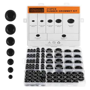 210 count Rubber Grommet kit,  7 Sizes Rubber Grommets for Wiring, Automotive,  Improvement, Closed Wire Grommet for Wire Electrical Appliance Plumbing
