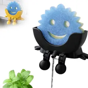 Funny Suport for Sponge - Adds Cheer to Your Kitchen Sink with Fun Blue Design and Durable Sponge