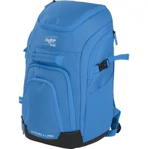 Rawlings Franchise 2 Baseball Backpack Columbia Blue, baseball backpack, bat bag, equipment bag, gear pack, dugout backpack, player bag, batting gloves storage, cleat compartment, practice backpack