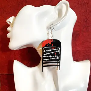 Barbed Wire Steel Chair Earrings