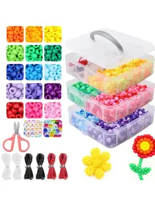 3800 Pieces Mixed Color Pony Bead DIY Bracelet Kit, Ideal for Jewelry Making, Keychain Charms, Gift Crafting, Fashion Accessories