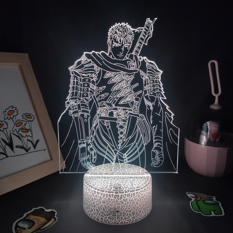 Berserk Anime Guts LED Lamp - 3D Night Light with Touch Sensor, Color Changing RGB Light for Kids Bedroom, Bedside Decor - Home Improvement Novelty Lighting