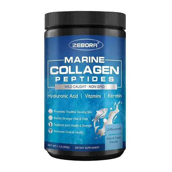 Marine Collagen Peptides Powder for Women, Hydrolyzed Wild-Caught Fish Collagen with Hyaluronic Acid, Keratin & Multivitamins for Skin, Hair & Nail Support, Keto-Friendly, 50 Servings