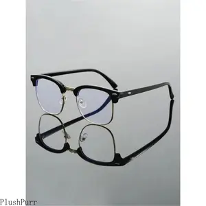 Anti-Blue Light Square Full Frame Eyeglasses - Unisex Basic Fashion Style, Ideal for Work & Daily Outfit Decor