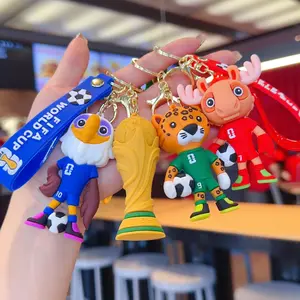 4pcs 2026 World Cup  football keychain, cute cartoon doll keychain, a great gift for football fans.