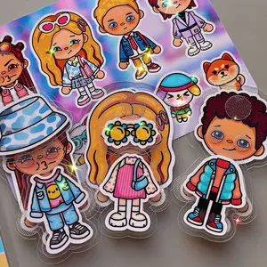 Activity book, activity busy book gift, Toca Boca paper dress up doll, paper dolls for toddlers, magnetic paper dolls