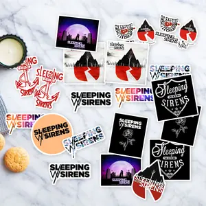 Stickers Pack 20 Pcs Sleeping Bumper Water with Bottle Laptop Sirens Car Skateboard Bike Aesthetic Guitar Vinyl Luggage Waterproof Colorful