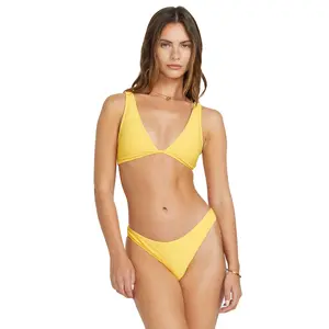 BILLABONG Women's Tanlines Bikini, Rib Knit Logo Embroidery, Beach Swim Wear