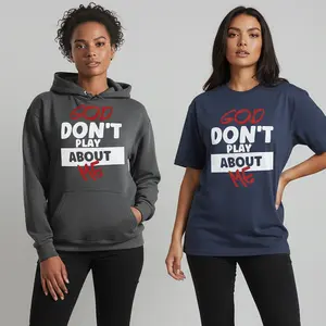Women's "dont play about me" Graphic Hoodie/Tshirt - Regular Fit | Soft & Breathable Fabric, Durable Print, Everyday Comfort, Machine Washable