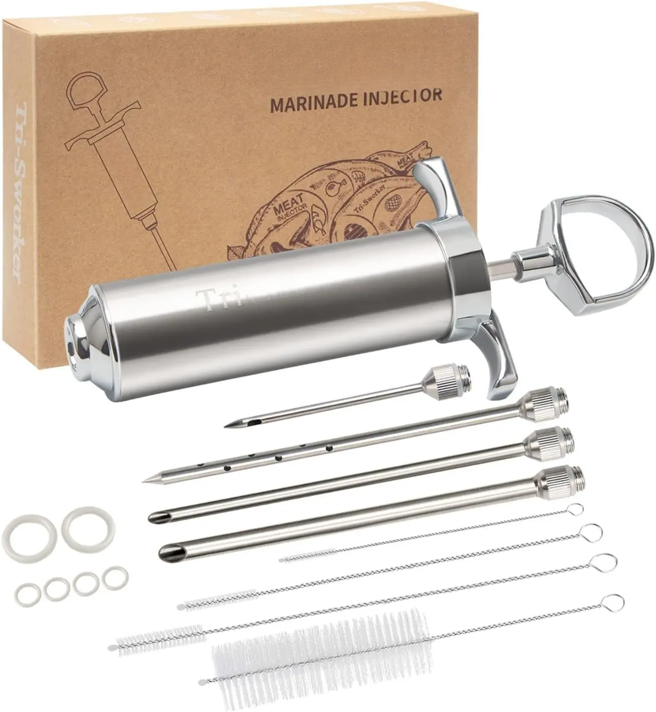 Meat Injector for with 4 Marinade Flavor Injector , Ideal to Injector ...