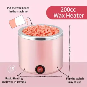 Summervibes Viilife Waxing Kit - Pink Electric Wax Warmer with 10 Wax Strips for Face Armpit & Legs Hair Removal - 200ml Capacity - Grooming Needs Body Care Smooth Pink Rose