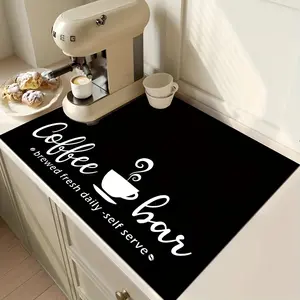 Fun Coffee Machine Mat, Coffee Pot Mat, Coffee Bar Coffee Tray, Countertop Coffee Machine Mat, Utensil Drying Mat, Coffee Mat, Absorbent Mat, Kitchen Countertop Drying Mat Gift for Family, Gift for Friends, Holiday Gift