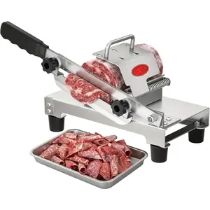 Manual Frozen Meat Slicer,Stainless Steel Meat  Beef Mutton Roll Bacon Sausage and Cheese Slicing Machine for  Cooking, slicer BBQ,Salad,and Sandwich slicing easy to use