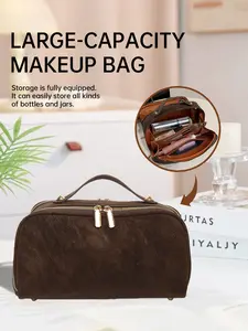 Large Capacity Makeup Bag, Skincare and Toiletries Storage Pouch, Portable Handbag, Handheld Cosmetic Pouch, Travel Cosmetic Bags, Travel Essentials, Gift for Loved Ones