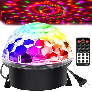 memzuoix Disco Ball Dj Strobe Light with 6 Colors, Sound Activated Big-Size Magic Stage Party Light with Remote Control, Led Strobe Lights, Halloween Decorations Bar Wedding Home Club (7'' Big Size)