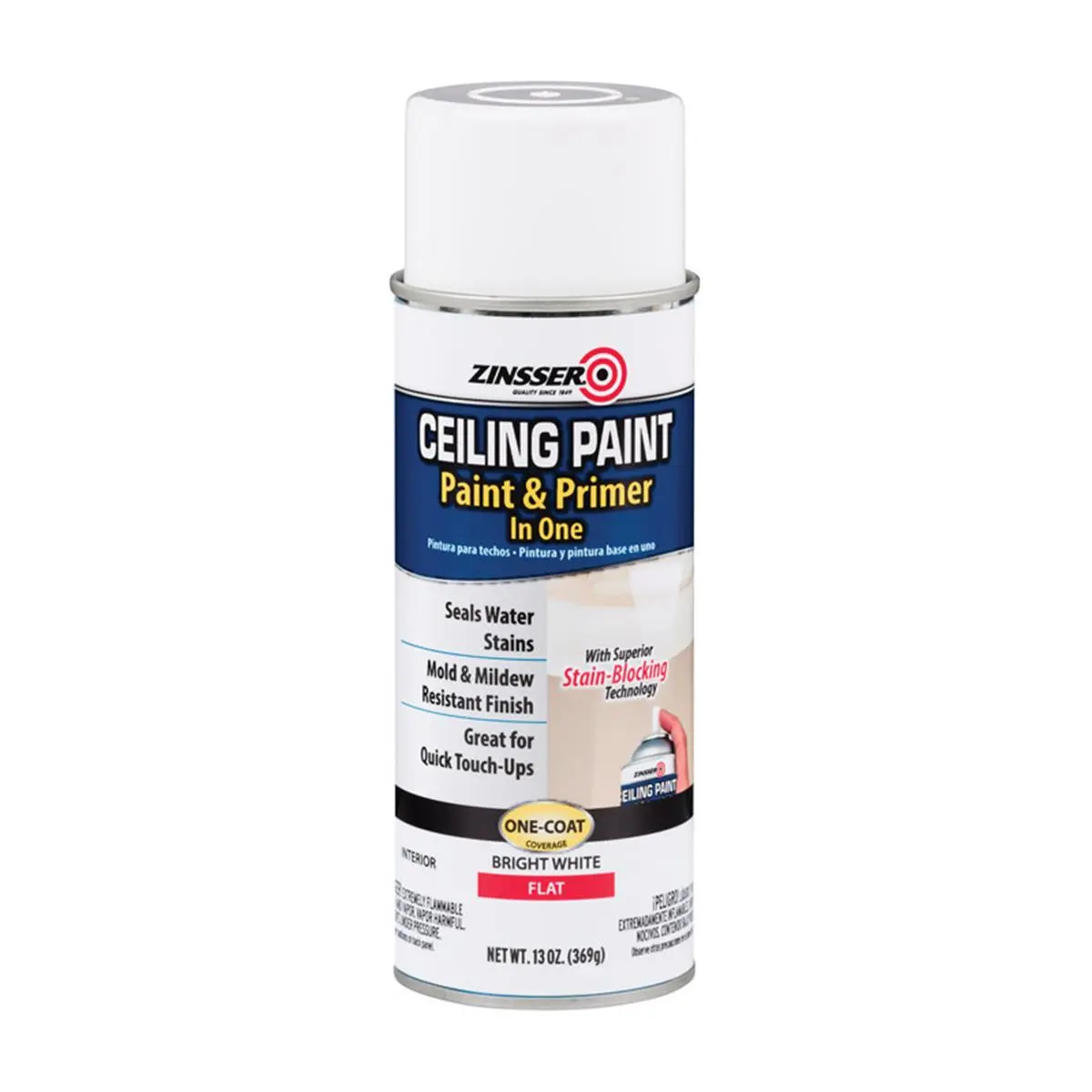 Zinsser Bright White Ceiling Paint & Primer in One, 13 oz
