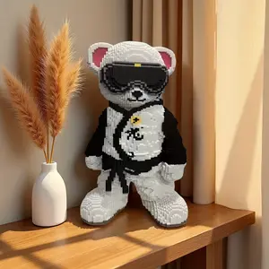 Dragon Descendant Lucky Bear 3D Puzzle Building Blocks Figure Crafts Decoration, Home Office Bookshelf Decor, Party Living Room TV Stand Display