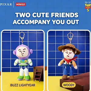 Disney Toy Story Wobble Abstract Plush Keychain – Funny Wiggly Head Stuffed Pendant with Vibrant Colors, Cute Backpack Charm for Kids & Collectors