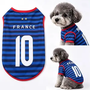 France Dog Soccer Jersey – Breathable Pet Sports Kit (Number 10)