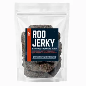 100% Natural Kangaroo & Turmeric Jerky (6oz.) Healthy Dog Chew Treat - Hypoallergenic - Ethically Sourced Human Grade Kangaroo - Meat Premium Quality - High Protein - Loaded With Nutrients