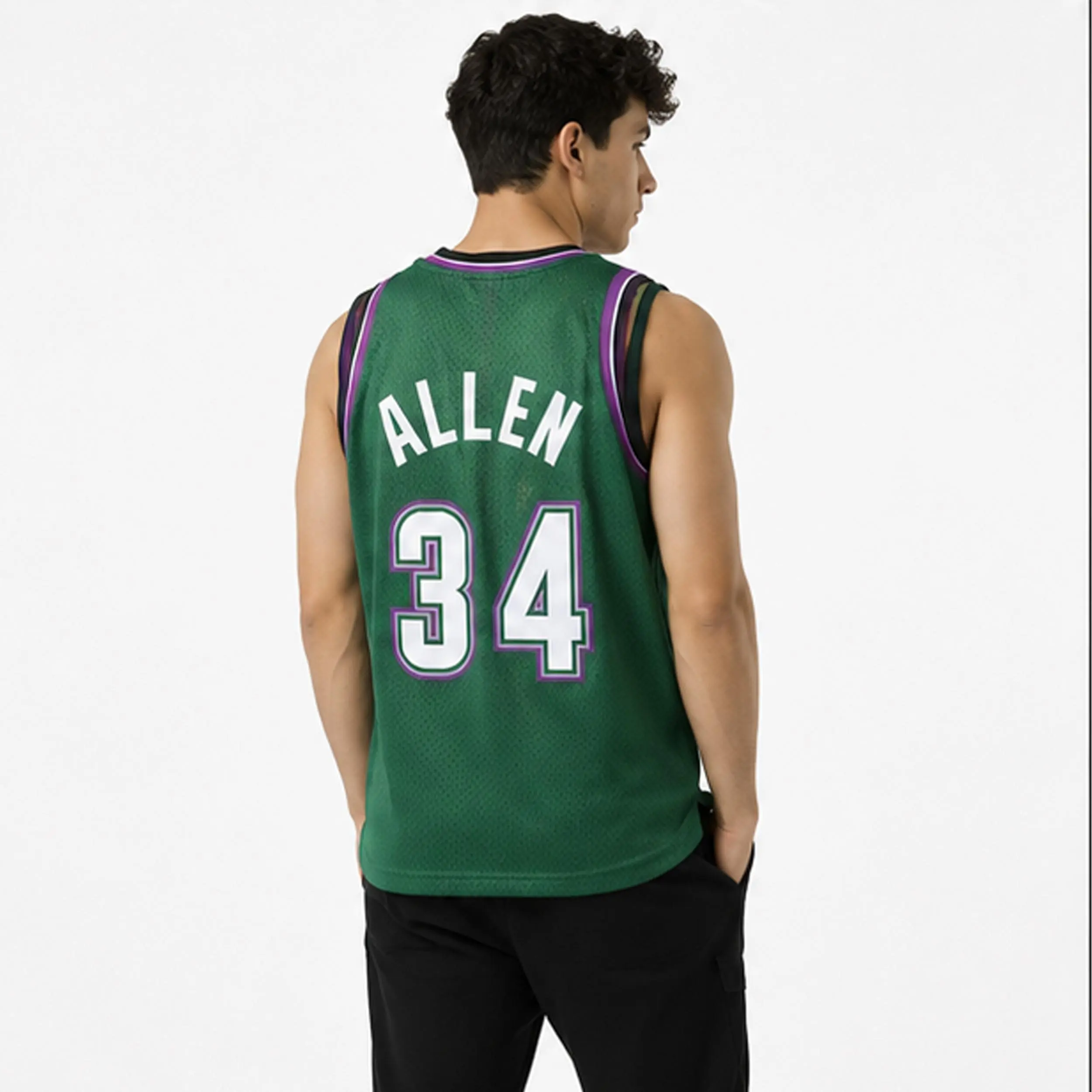 Men's Milwaukee Basketball #34 Sharp Shooter Kelly Green 1996-97 Retro Fan Jersey
