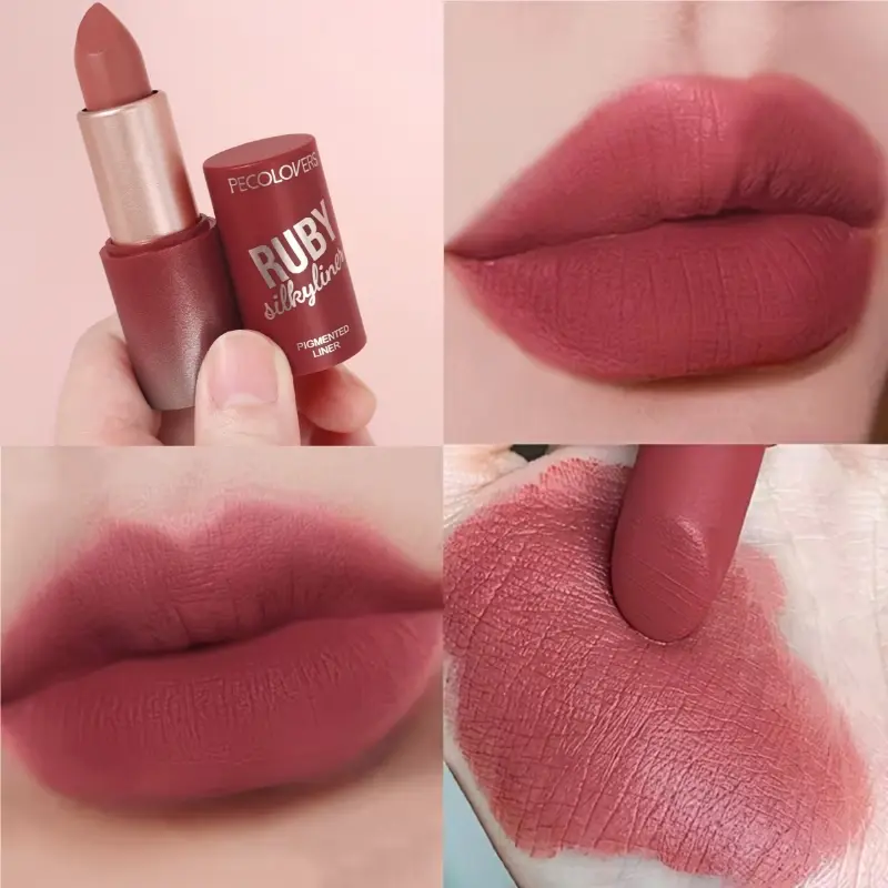 1PC Matte Lipstick, Makeup, Cosmetic, Autumn Rose Shade- for Every Light Beige, 16-Hour Long-Lasting Wear with Waterproof and Sweatproof Formula, Perfectly Smudge-Proof, Ideal Gift Choice: Valentine's Day, Christmas, Parties