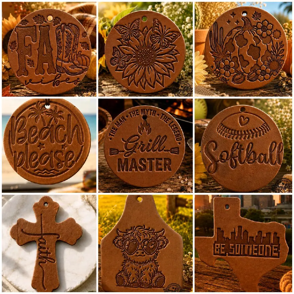 Neenee's Trinkets and More Handcrafted Vegan Leather Car Air Freshener - Cars Accessories, Truck Accessories, 2oz Long-Lasting Refresher Spray, Rustic Design, Southern Vibe, Father’s Day Southern Boutique Gift