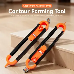 2 PCS Precision Contour Gauge with Lock Feature - Professional Wood Scribing Tool for Flooring & Cabinetry, Adjustable Profile Gauge for Tile, Pipe, DIY Projects Handle Portable excellent Woodworking