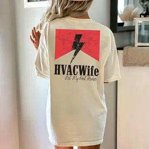 HVAC, hvac tech, hvac Wife Comfort Colors Graphic tee for HVAC Wife, hvac gift, Blue Collar Wife, HVAC Wife Shirt, hvac Shirt, hvac shirts