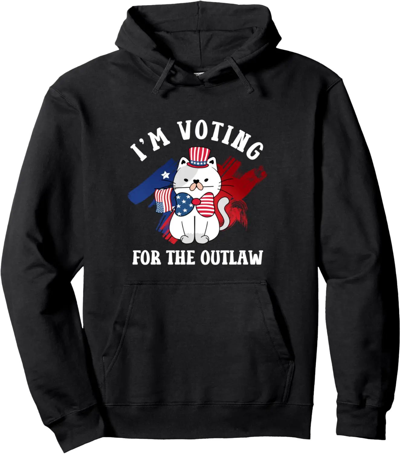 I'm Voting for the Outlaw 2024 For Women Meowica Cat shirt Pullover Hoodie - Josephroycos Shop 80B0D7CDCXK1