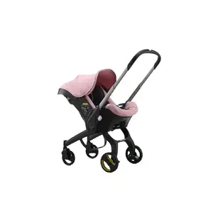 4in1 Multifunctional Convertible Infant Car Seat Stroller Travel System with Basket & Cradle, 5-Point Harness, All-in-One Newborn to Toddler Travel Gear, Unisex, Compact
