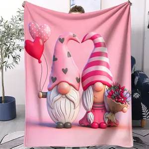 Heart Balloon Bouquet Theme Blanket, Romantic Home Decor Warm Blanket, Cozy Text Blanket, Best Friend Gift Blanket