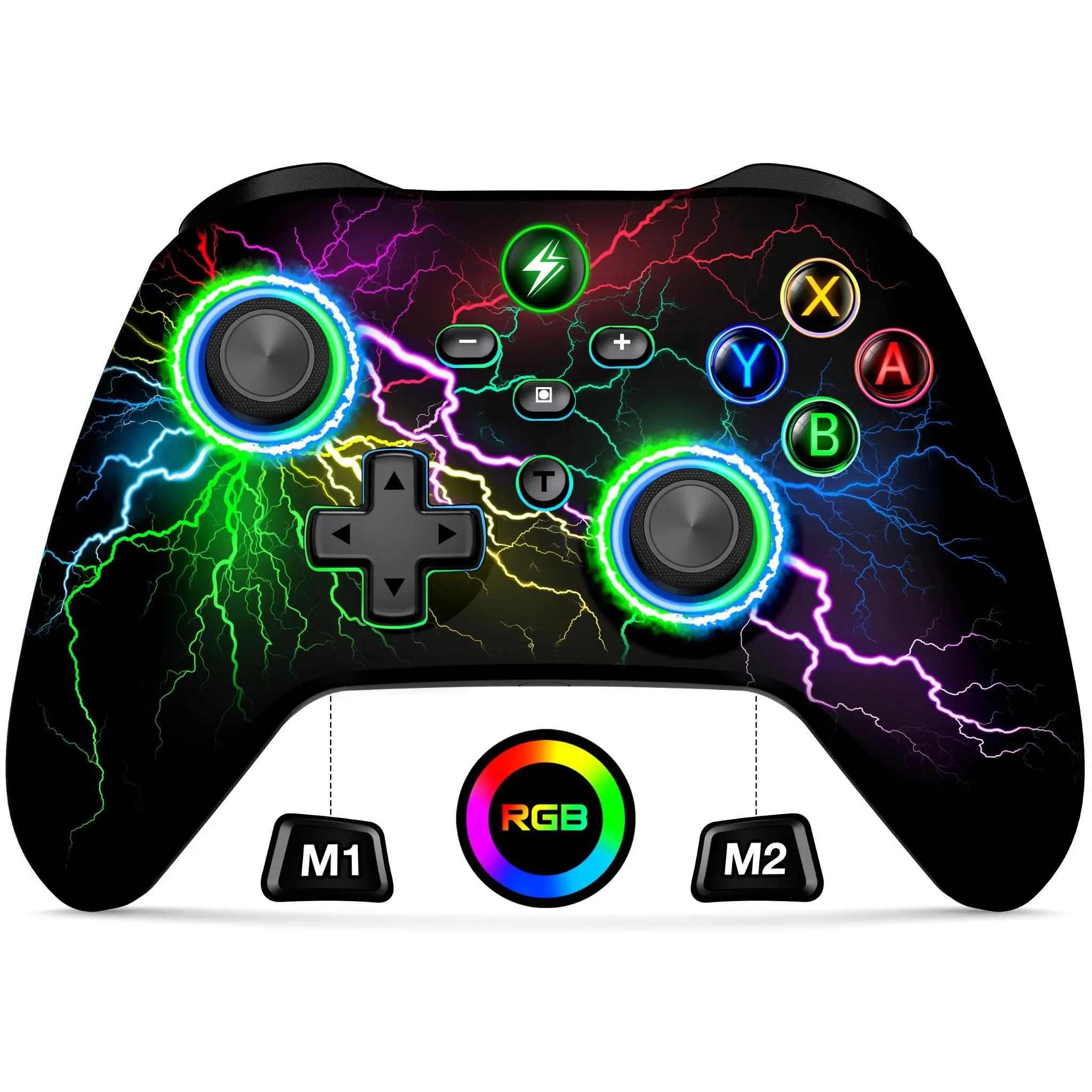 Wireless Switch Controller for Switch Controller/Lite/OLED, Cool RGB Wired PC Game Joysticks-Wireless iOS/Android Remote with LED Light/Programmable Switch Accessories, Console, Gaming Items, Plastic/Glass