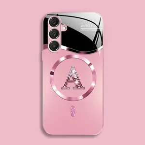 Suitable for [Galaxy A16 5g] high-end MagSafe phone case🥰, Luxury Personal Initial Magnetic Case Viral Bling Diamond Letter Cover #SummerVibes 952