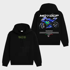 Retro Valentino Rossi 46 Racing Premium Cotton Unisex Hoodie T-Shirt, The Motorsports Graphic Hoodie T-Shirt, Sunday Racing Hoodie T-Shirt, Biker Outfit, Gift For Men, Fan Gear Cotton For Moto Fan, Motorsports Clothing Riders Motocross