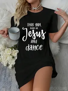 This girl runs on jesus and dance Casual Dress