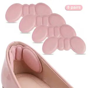 8 Pairs Premium Foam Heel Cushion Inserts, Heel Grips Liners for Loose Shoes, Anti-Slip Heel Pads to Prevent Blisters & Heel Slipping, Shoe Filler for Oversized Footwear