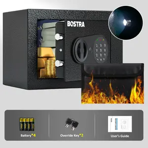 BOSTRA Mini Safe: Compact, Secure, and Perfect for Home & Office – Fits Seamlessly in Bookshelves and Cabinets (9 x 6.6 x 6.5 Inches) box lock business hotel steel