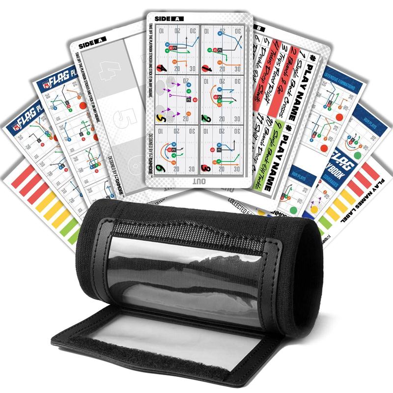 5 Pack Football Wristbands With Playbook Cards & Stickers - Quarterback Training Gear For Youth Sports