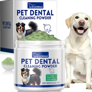 80g Fresh Breath Dog Tooth Powder Eliminates bad breath and plaque, Keeps teeth clean and healthy for small, medium, and large dogs.