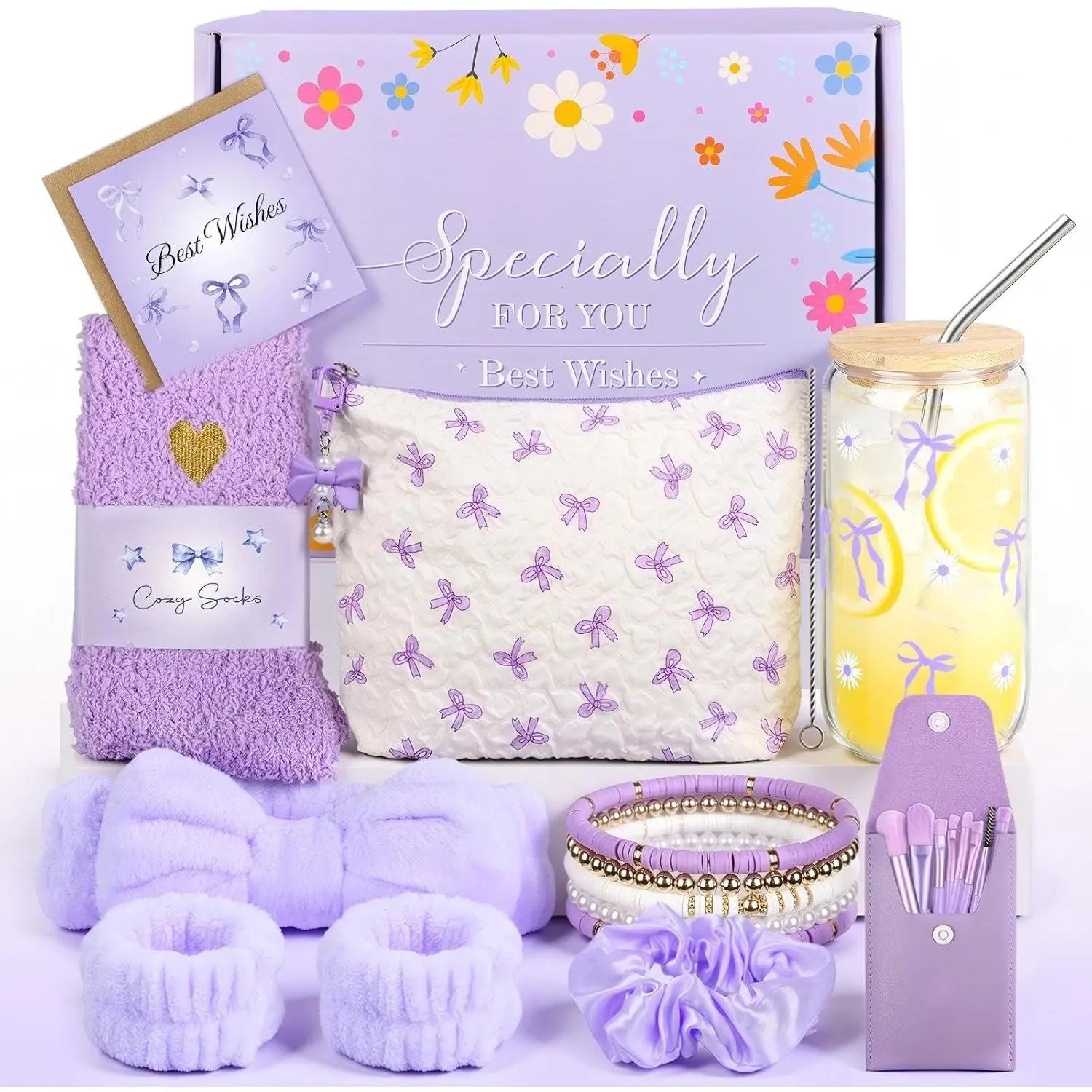 Exquisite Birthday Gifts for Girls Teens - Best Birthday Presents for Her - Unique Gift Baskets for Women - Graduation Gifts for Best Friends Girlfriend Daughter Mom Sister Coworker - Purple