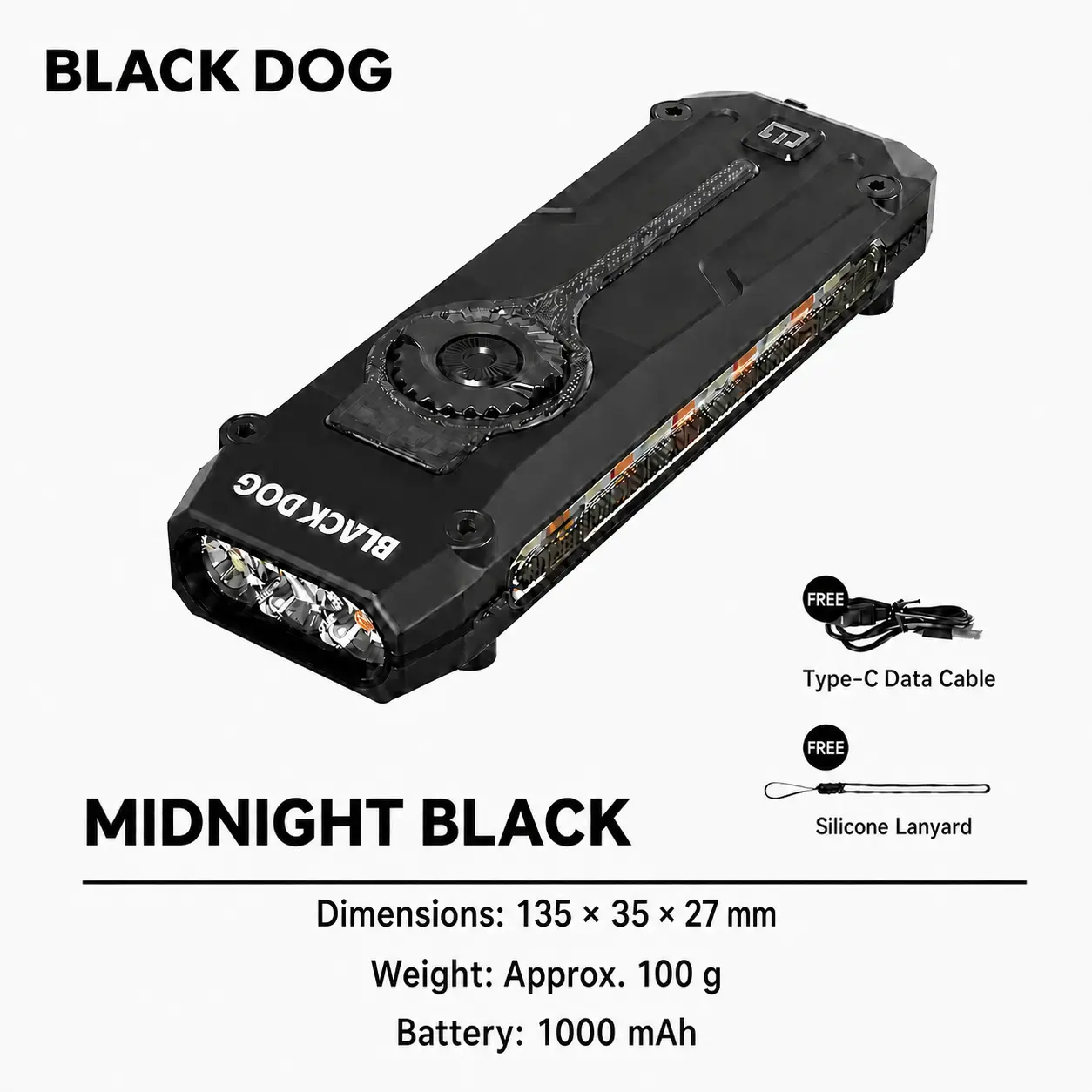 BLACKDOG Premium Unisex Rechargeable Flat Shape Portable Flashlights - Metal Body, Laser, UV Blacklight Flashlight, High-Brightness LED, Magnetic Base, Multi-Modes Hiking Torch Outdoor Gear for Camping, Emergencies